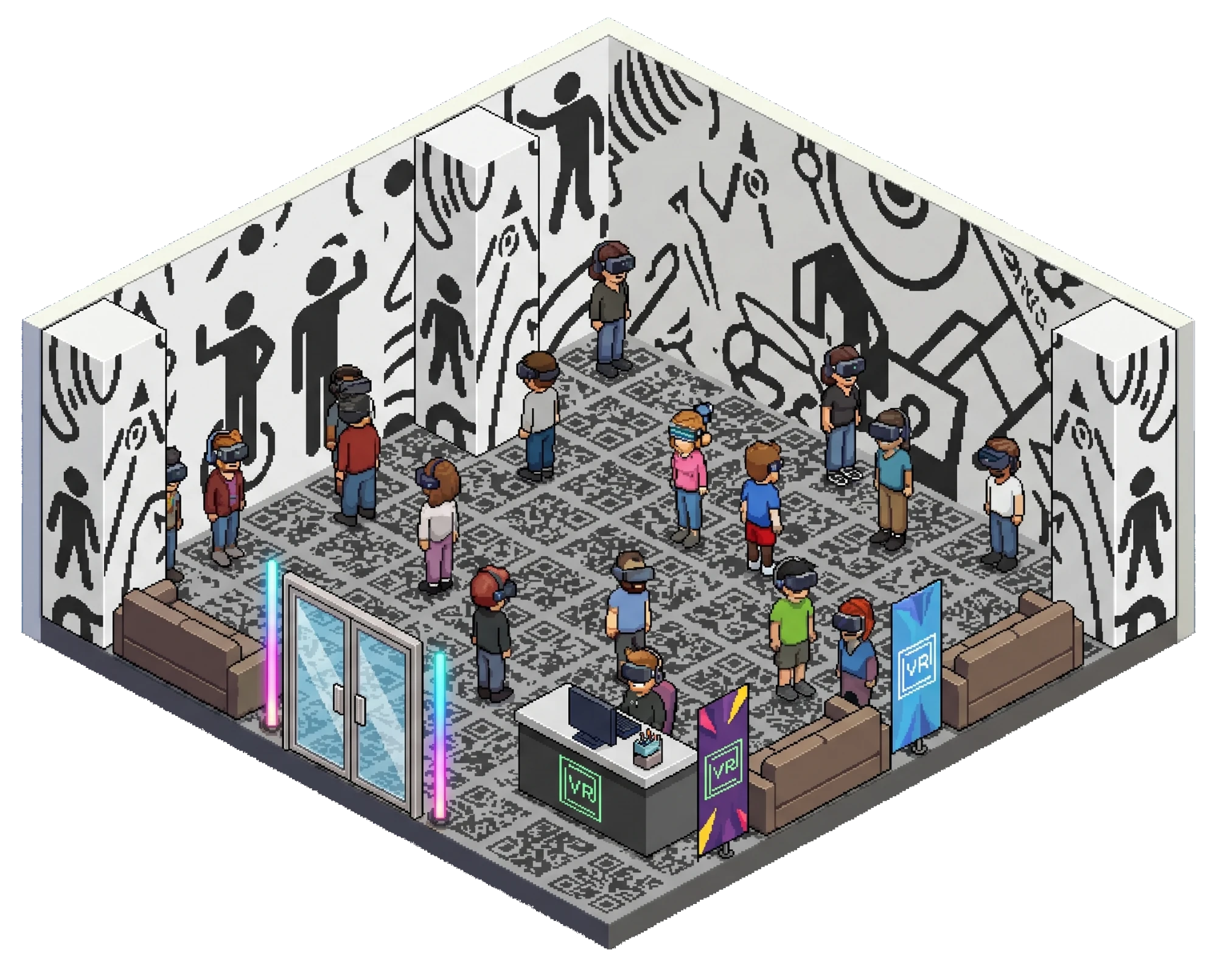 Isometric view of the VR Varna free-roam arena